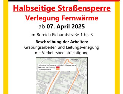 Fernwärme – Bereich Eichamtstraße – ab 7. April 2025