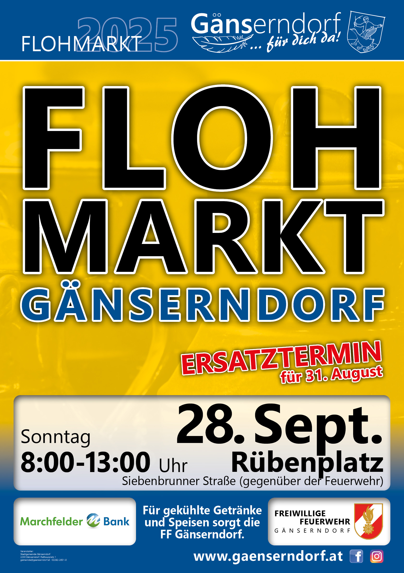 5. Gänserndorfer Flohmarkt - ERSATZTERMIN am 28. September