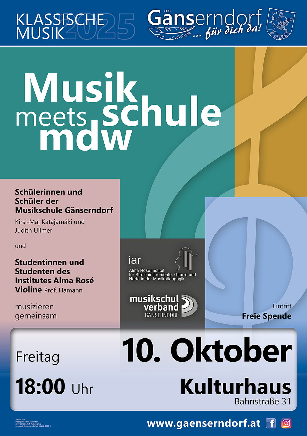 Konzert Musikschule meets mdw mit Alma Rosé Institut