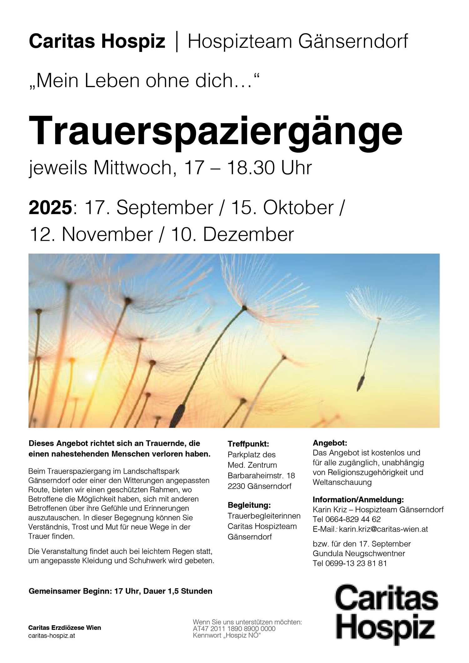 Trauerspaziergänge - Caritas Hospitz