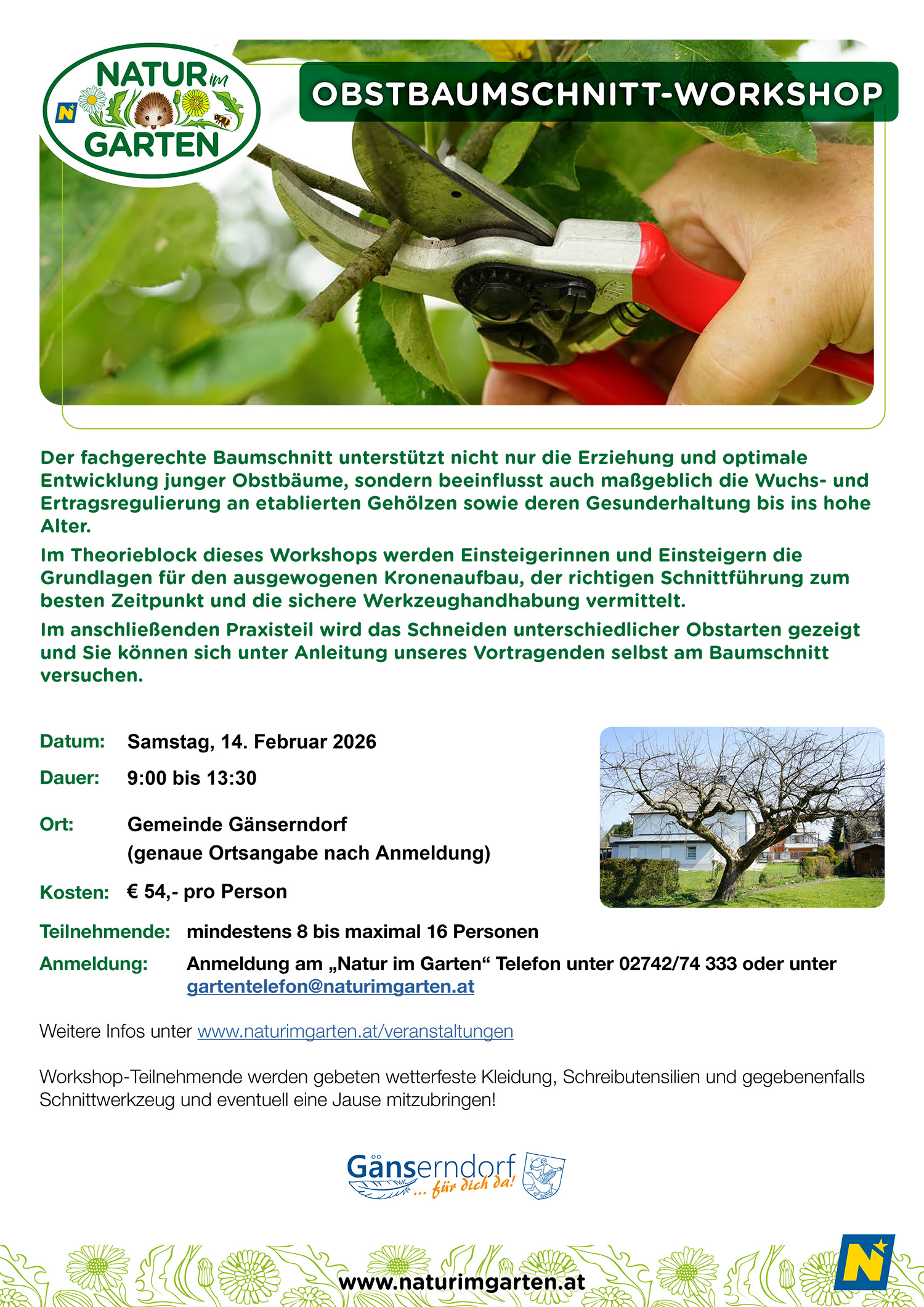 Natur im Garten Obstbaumschnitt-Workshop