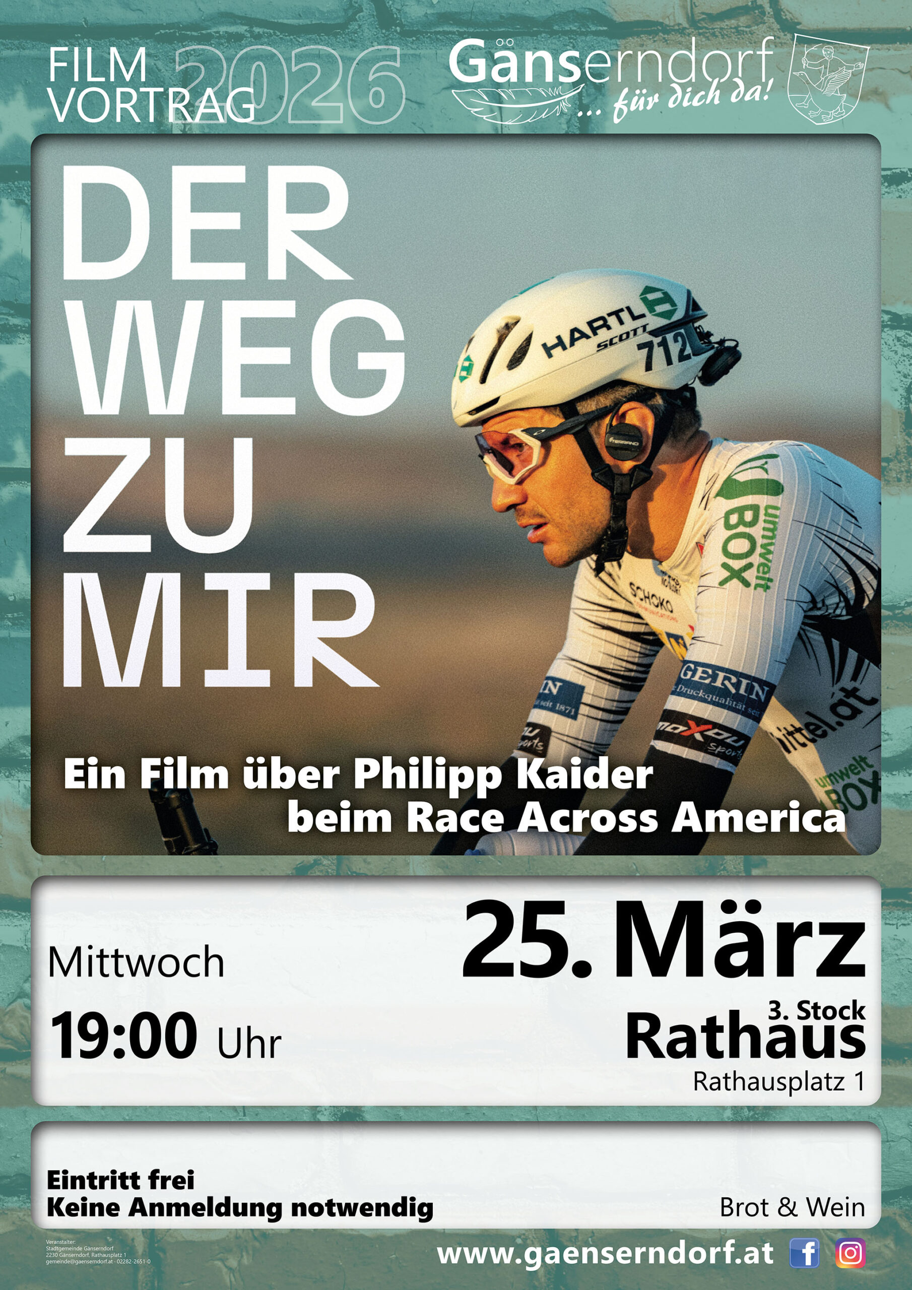Filmvortrag "Der Weg zu mir" - Ein Film über Philipp Kaider beim Race Across America