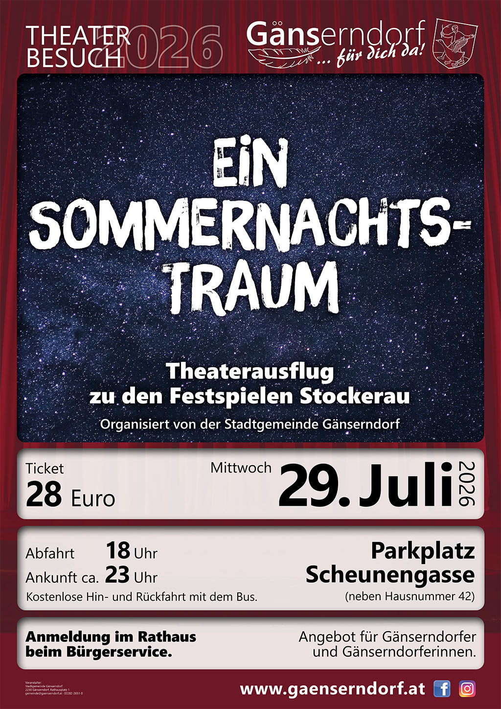 Theaterausflug "Ein Sommernachtstraum" zu den Festspielen Stockerau