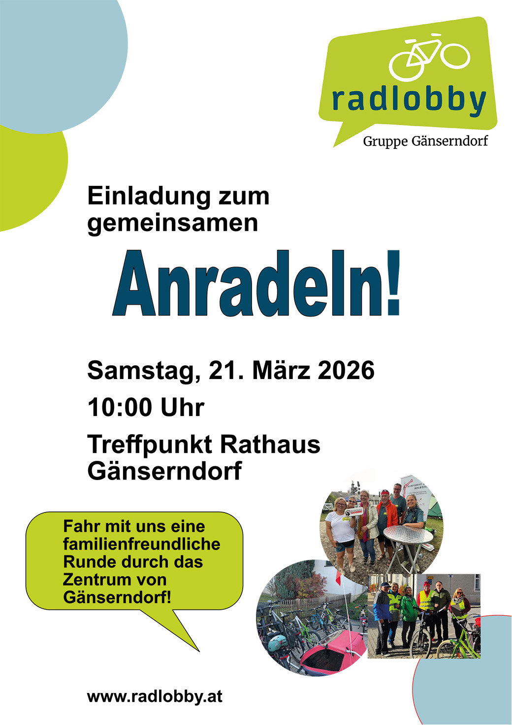 radlobby: Einladung zum gemeinsamen Anradeln!