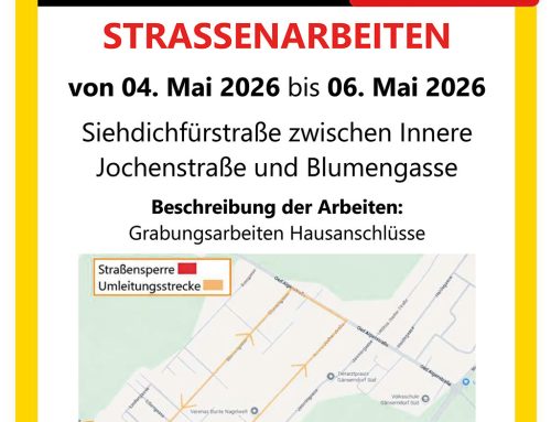 Straßenarbeiten – 4. bis 6. Mai – Siedichfürstraße