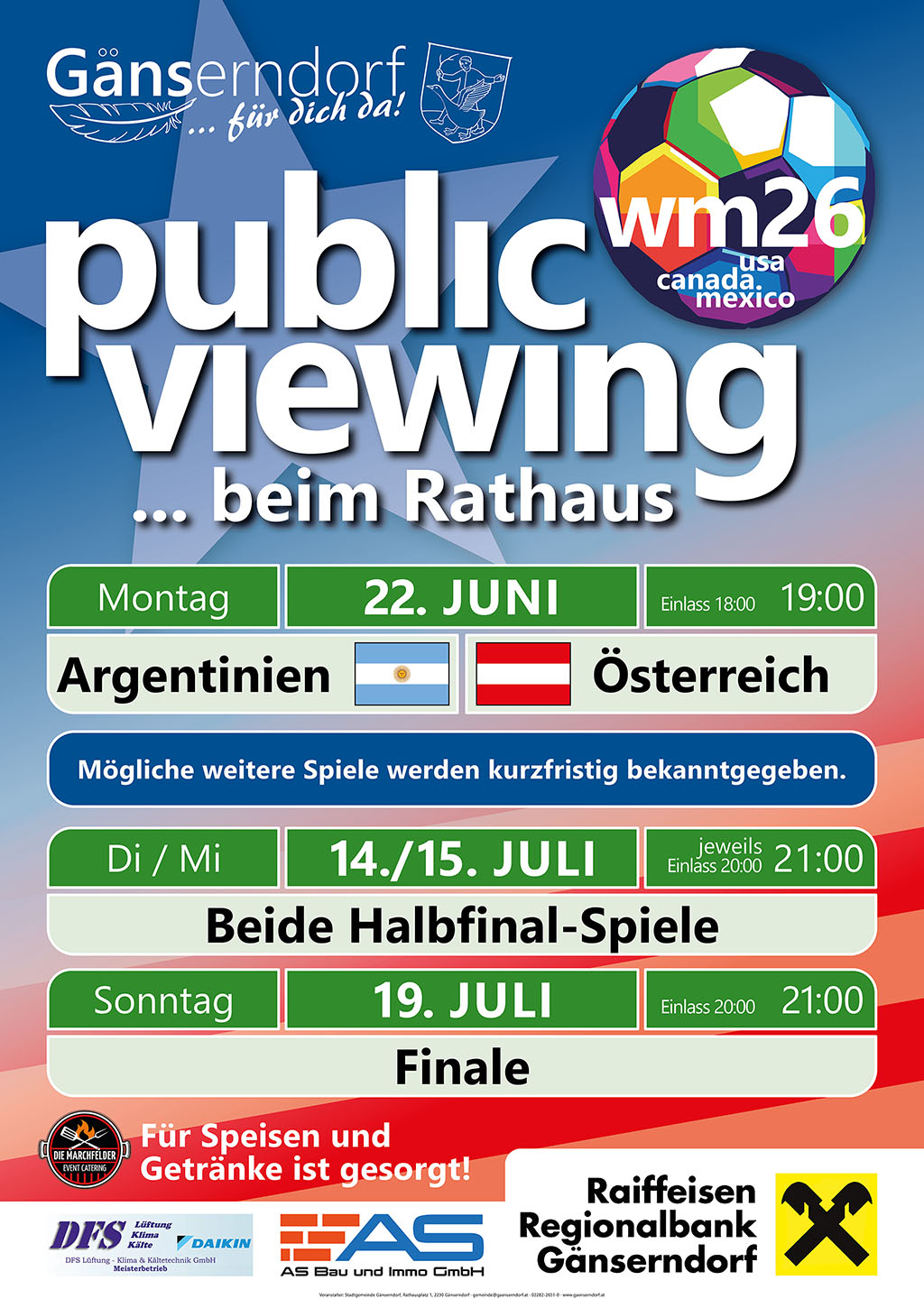 Fußball WM Public Viewing - Argentinien-Österreich