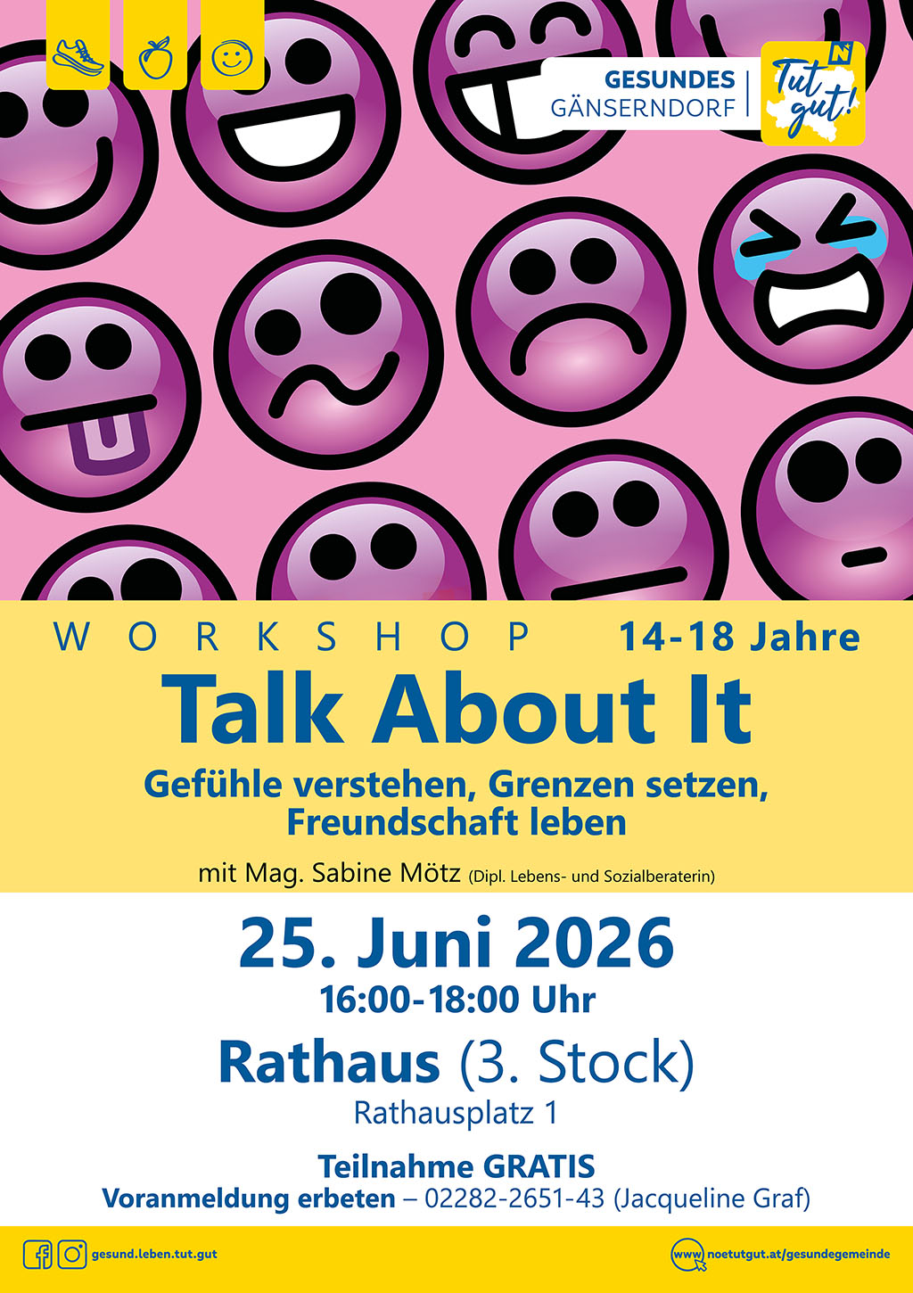 "Tut gut!" Workshop - Talk About It: Gefühle verstehen, Grenzen setzen, Freundschaft leben